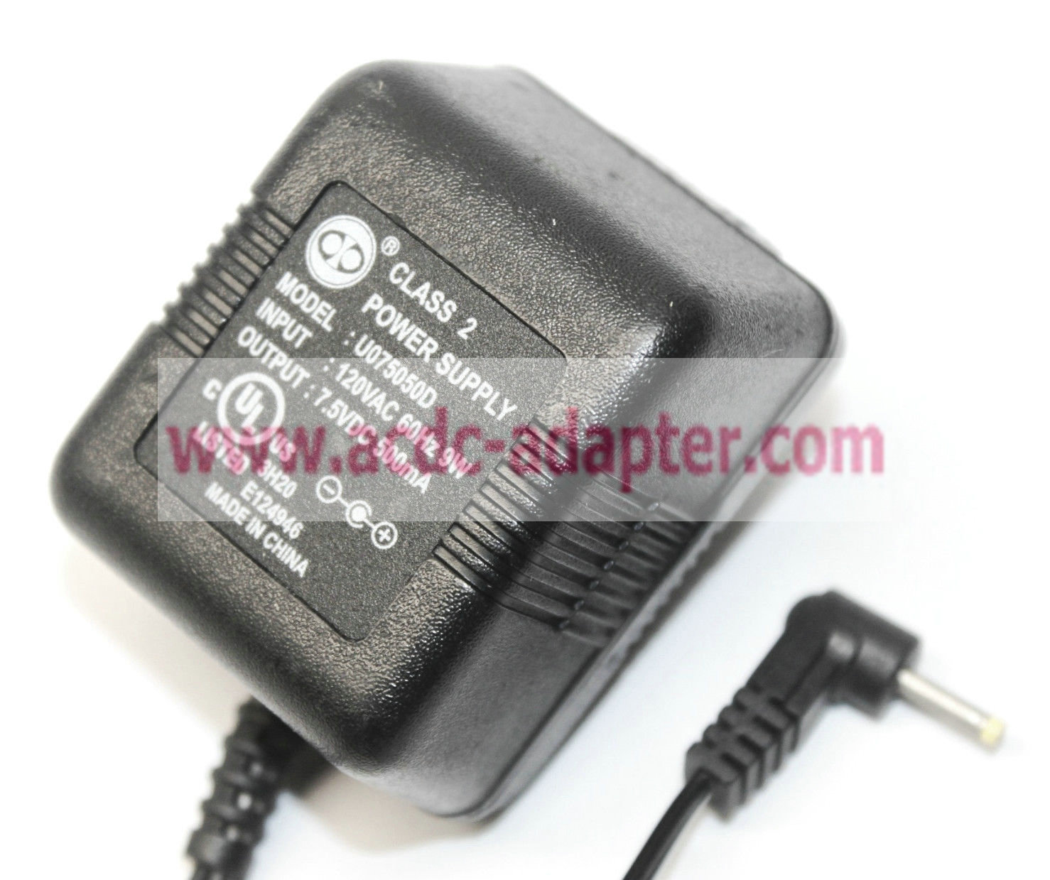 Original DC 7.5V 500mA AC Adapter U075050D Class 2 Power Supply Transformer Original DC 7.5V 500mA AC Adapter U075050D Class 2 Power Supply Transformer